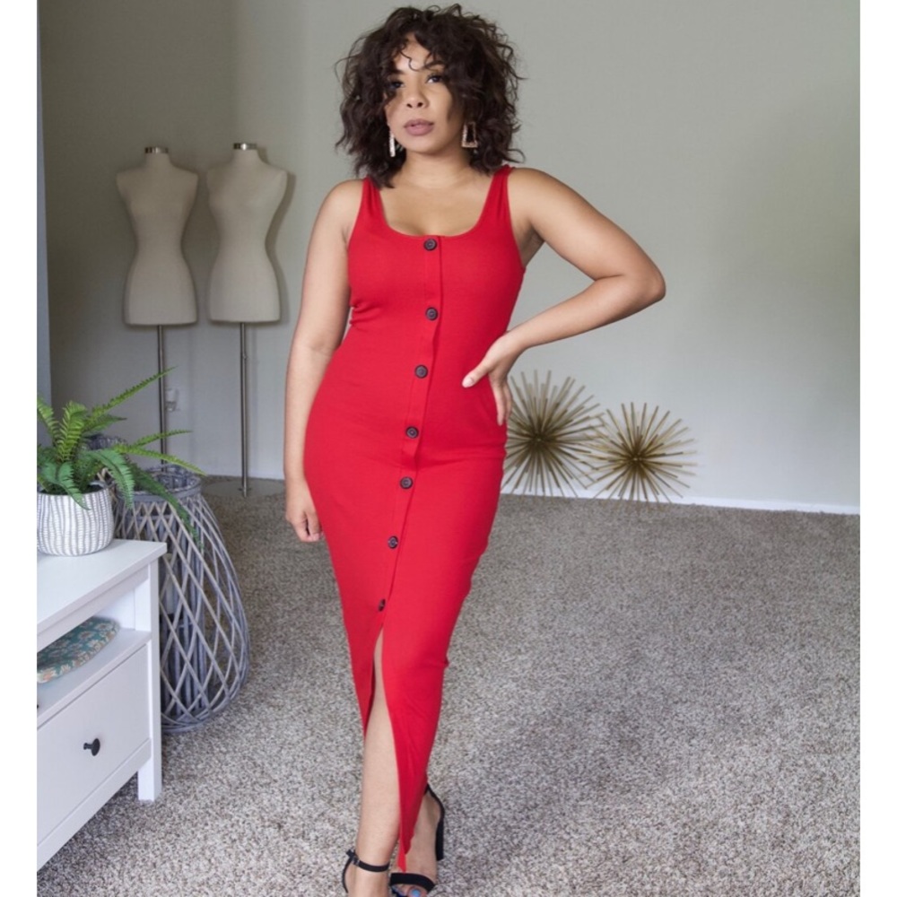 Lani midi dress - Red